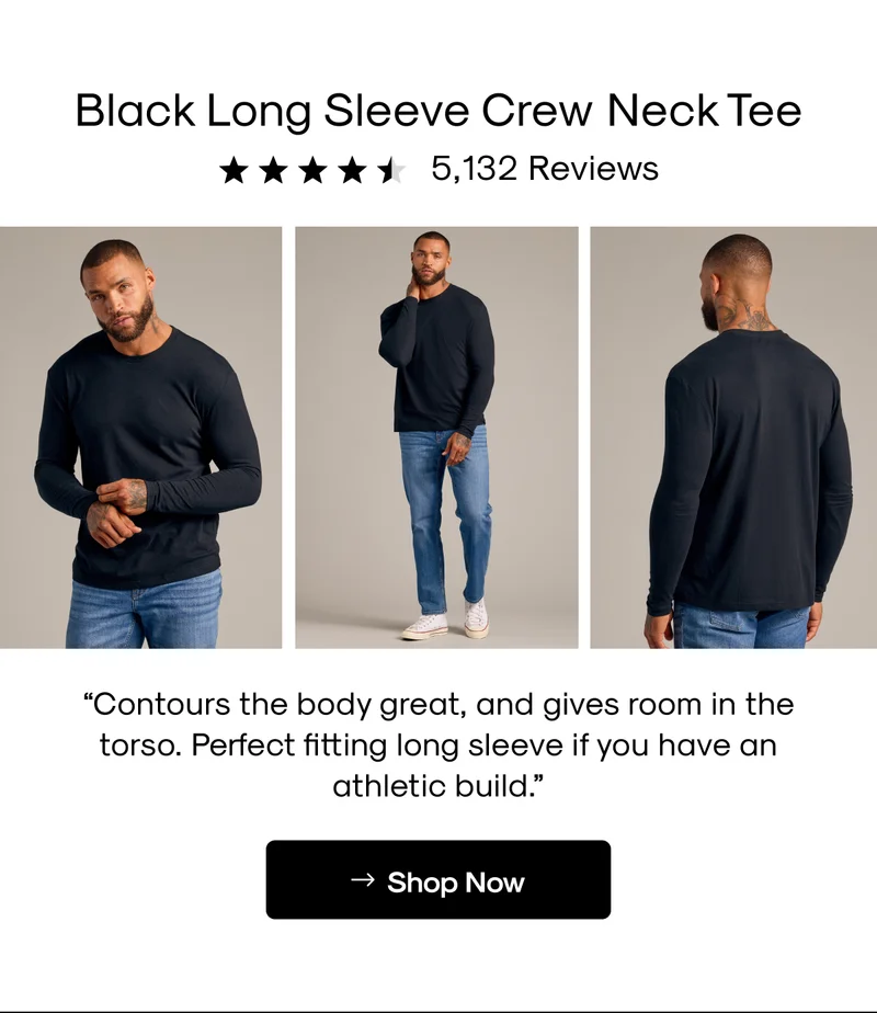 Black Long Sleeve Crew Neck Tee