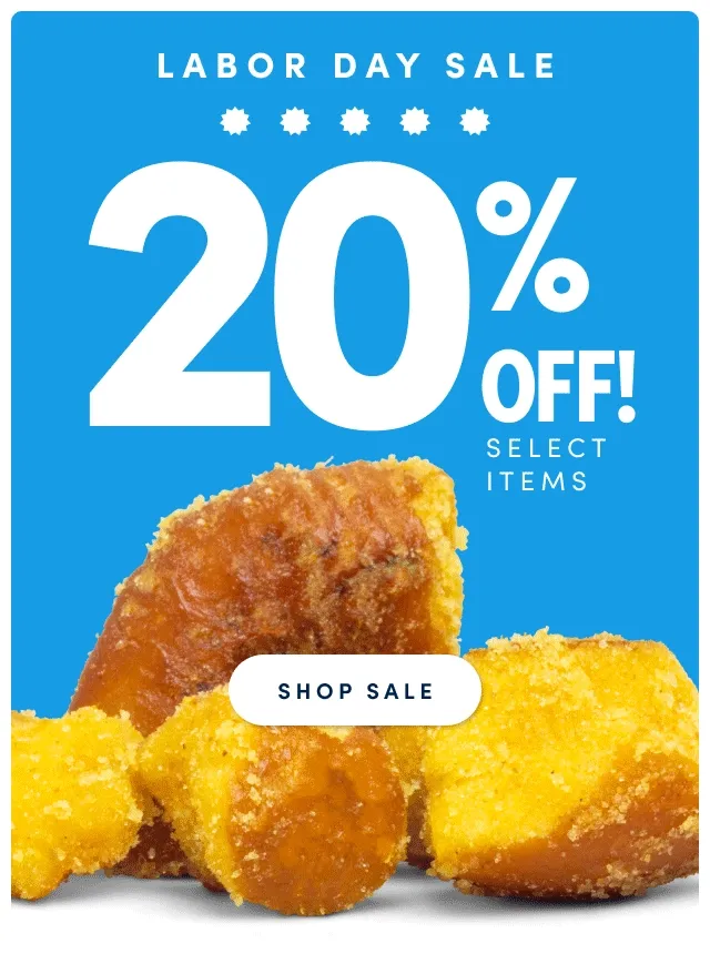 Labor Day sale –&nbsp;20% off select items; Shop Sale