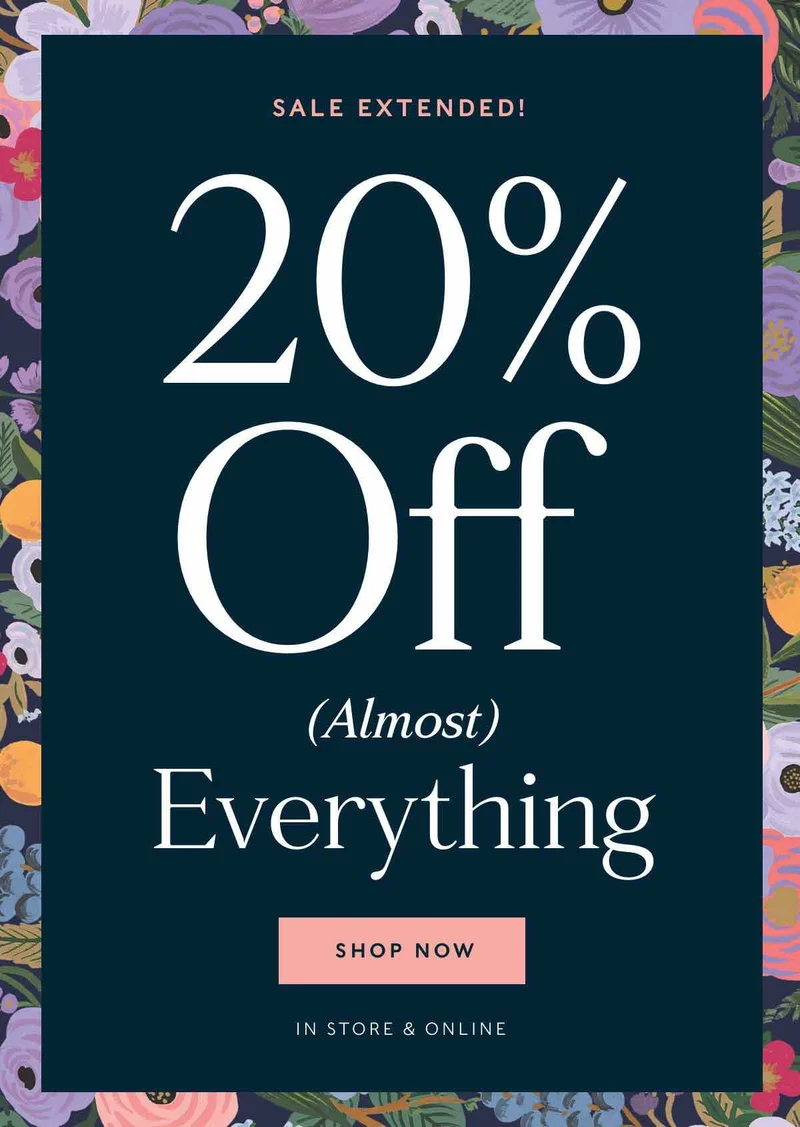 20% Off Almost Everything Ends Tonight