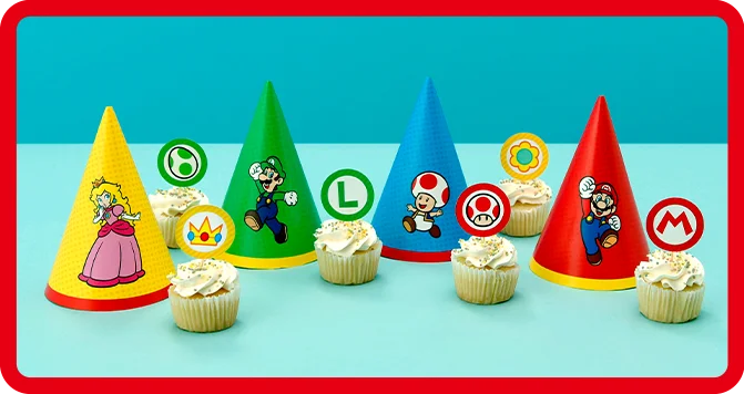 Party hats and cupcake toppers