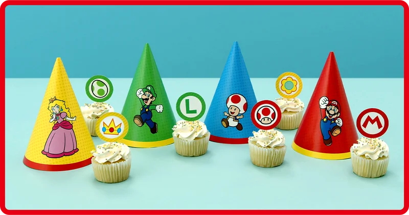 Party hats and cupcake toppers