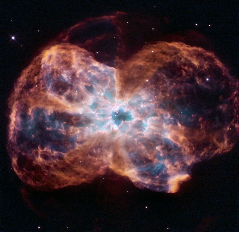 This image, taken by the NASA/ESA Hubble Space Telescope, shows the colorful death of a star similar to our sun.