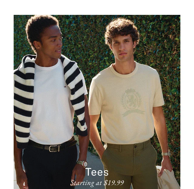 Tees starting at $29.99