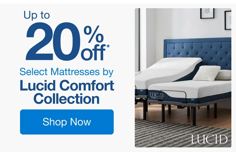 Up to 20% off Select Mattresses by Lucid Comfort Collection*