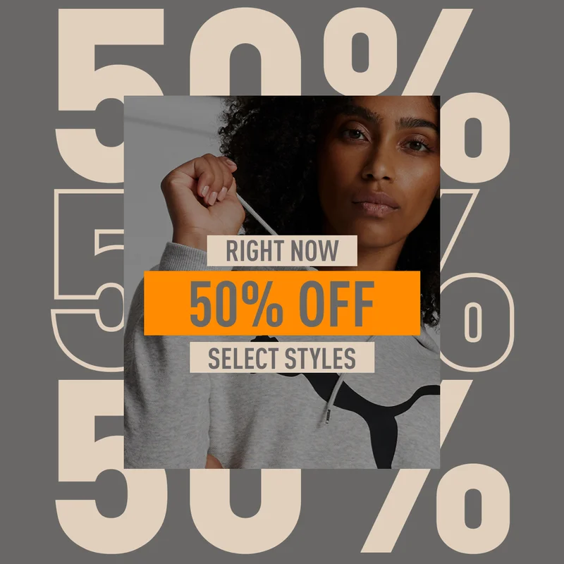 RIGHT NOW 50% OFF SELECT STYLES