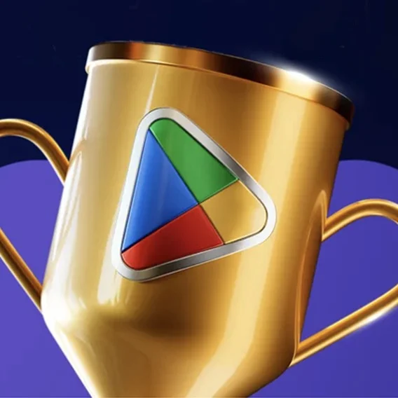 An illustration of a championship cup with the Google Play icon on it.