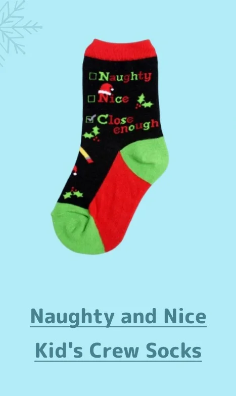 Naughty and Nice Kid's Crew Socks