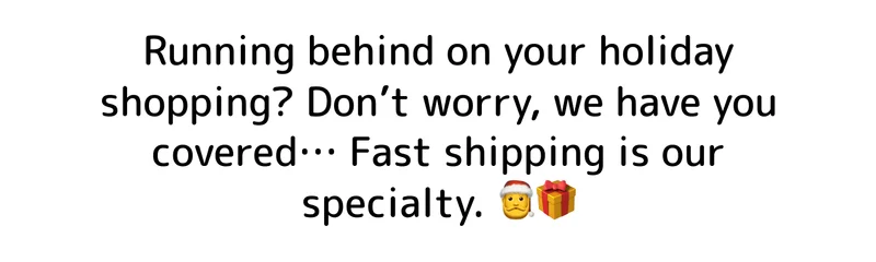 Running behind on your holiday shopping? Don’t worry, we have you covered… Fast shipping is our specialty. 🎅🎁