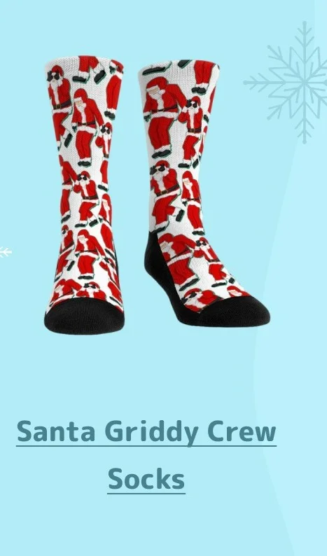 Santa Griddy Crew Socks