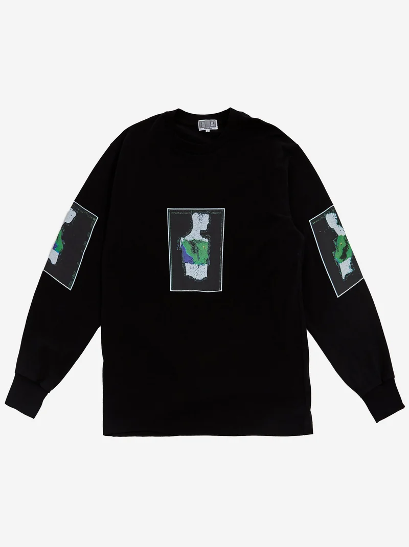 Image of C.E Cav Empt Torshin SEQ Long Sleeve T-Shirt - Black
