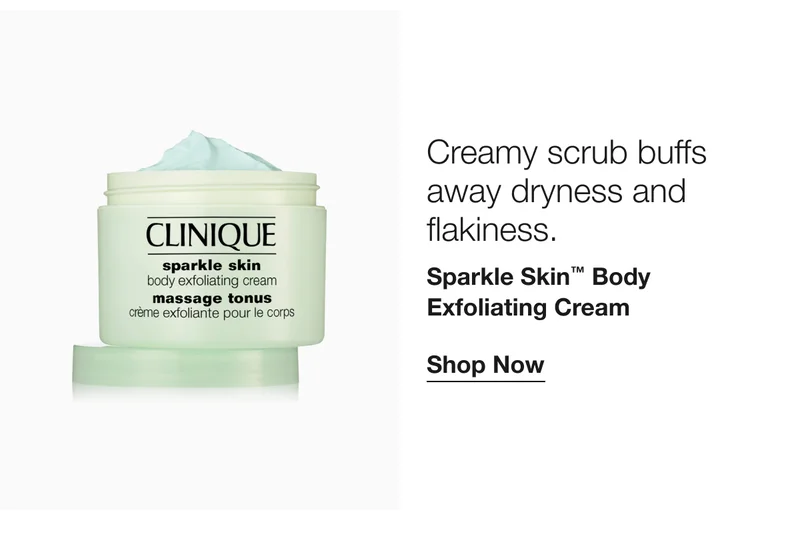 Creamy scrub buffs away dryness and flakiness. | Sparkle Skin™ Body Exfoliating Cream | Shop Now