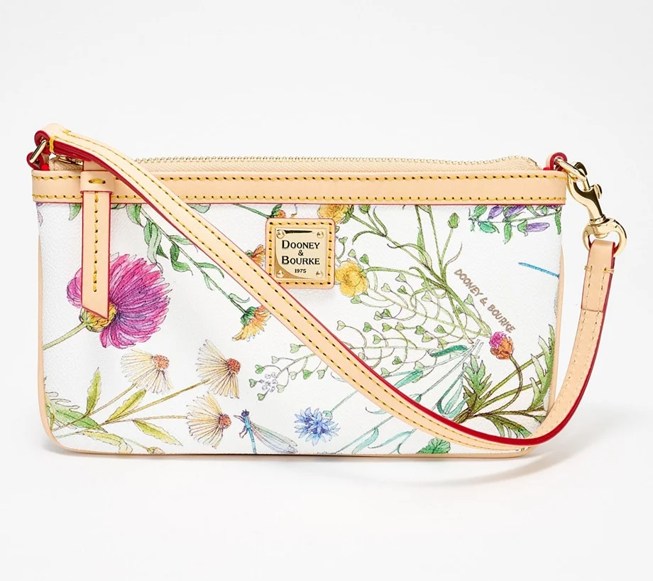 Dooney & Bourke Coated Cotton Botanical Large Slim Wristlet