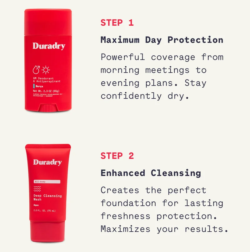 Step 1 Maximum Day Protection Powerful coverage from morning meetings to evening plans. Stay confidently dry. Step 2 Enhanced Cleansing Creates the perfect foundation for lasting freshness protection. Maximizes your results.