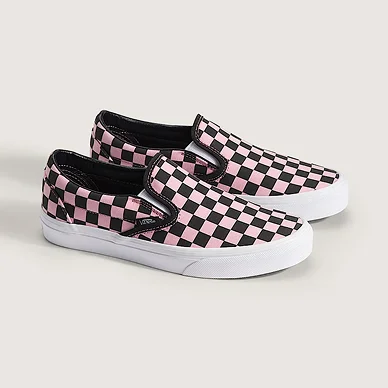 Pink Black Classic Slip-On Checkerboard Shoe
