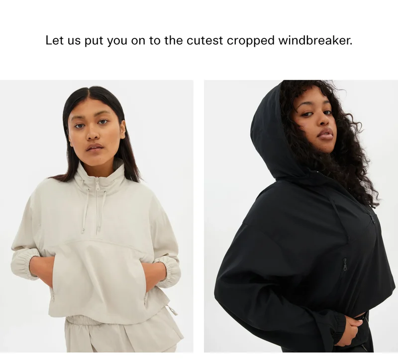 Let us put you on to the cutest cropped windbreaker.