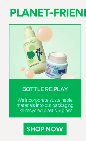 OLD EMPTIES, NEW LIFE. Limited recycled packaging of our Green Tea Cream and Serum