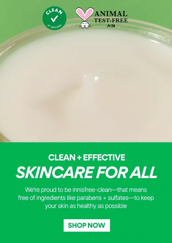 innisfree clean + effective skincare for all