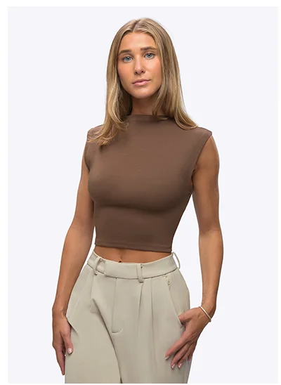 Mocha Sleeveless Tomboy Tee