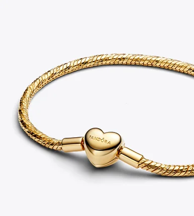 Heart Clasp Faceted Snake Chain Bracelet