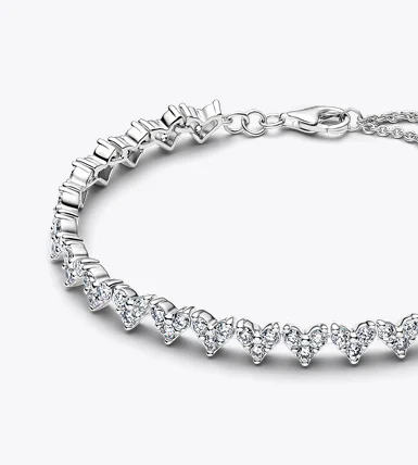 Triple Stone Heart Bracelet