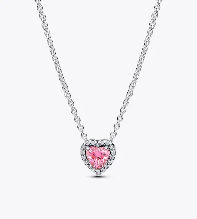 Pink Halo Heart Collier Necklace