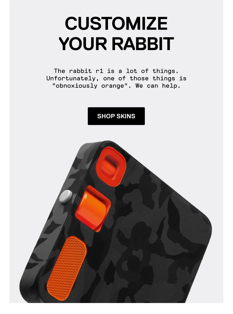 The rabbit r1 is a lot of things. Unfortunately, one of those things is "obnoxiously orange". Our skins can help.