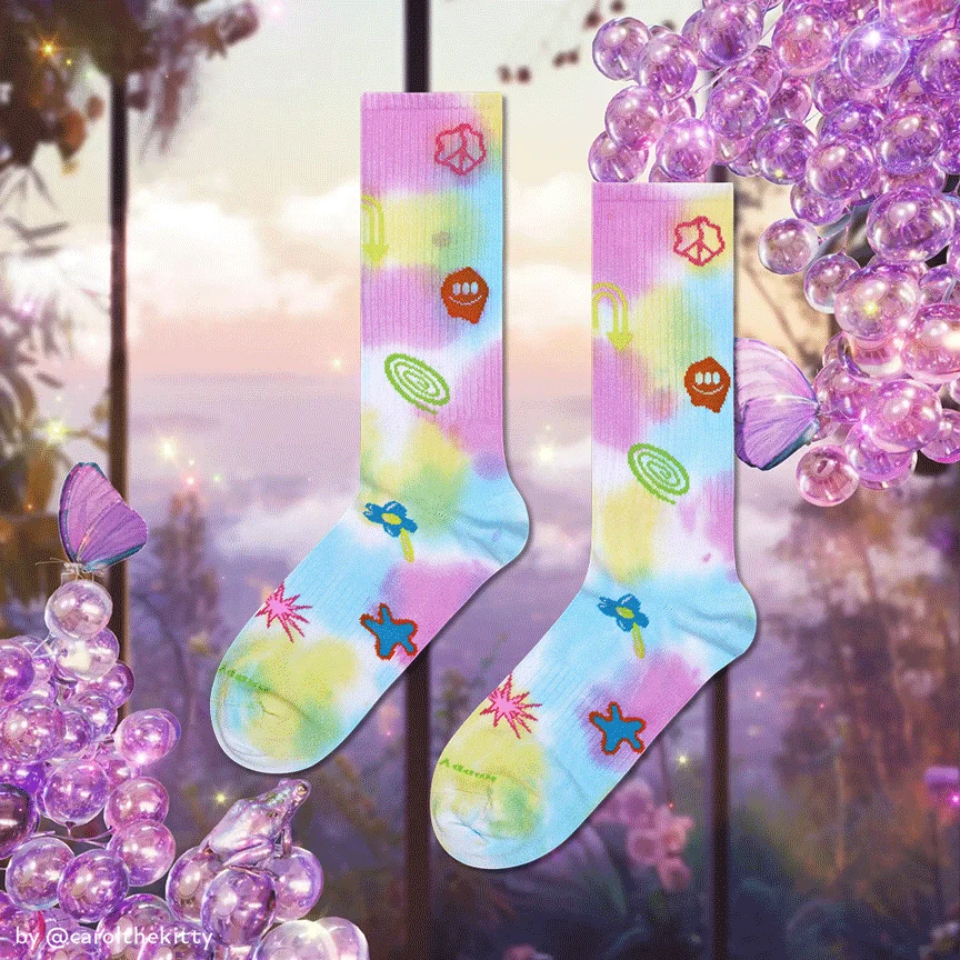 Hyper Tie-Dye Sneaker Sock