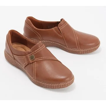 Clarks Collection Leather Slip-Ons - Caroline Pearl