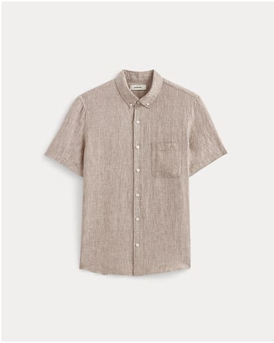 [Image]The Classic Short-Sleeve Shirt in Linen | Burlwood Chambray