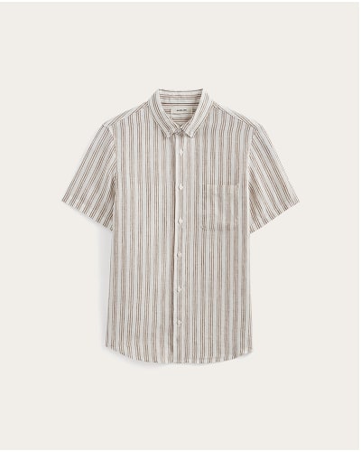 [Image]The Classic Short-Sleeve Shirt in Linen | Bone / Toasted Coconut