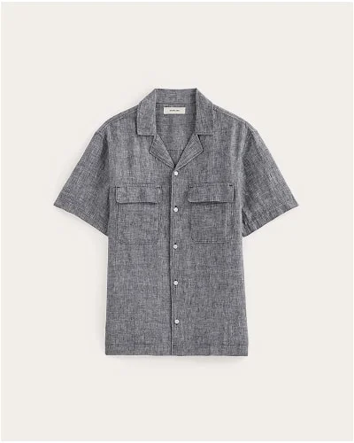 [Image]The Resort Shirt in Linen | Navy Chambray