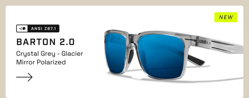 Barton 2.0 Protective Sunglasses - Crystal Grey - Glacier Mirror Polarized