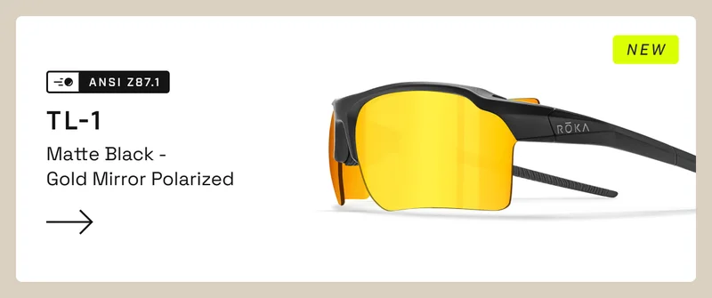 TL-1 Protective Sunglasses - Matte Black - Gold Mirror Polarized