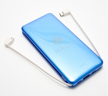 HALO 10,000mAh Power Bank with Integrated Cables & Fast Charging