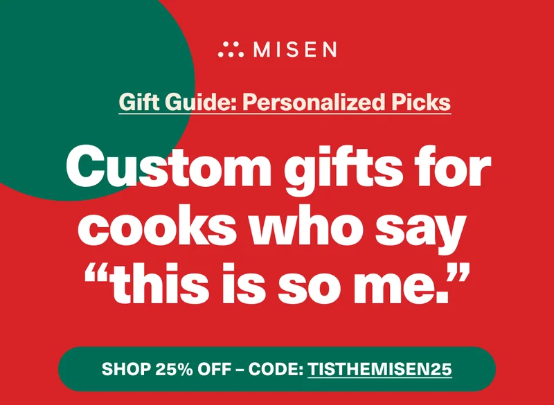Misen. Custom gifts for cooks who say "this is so me" - use code: discount code for 25% off!