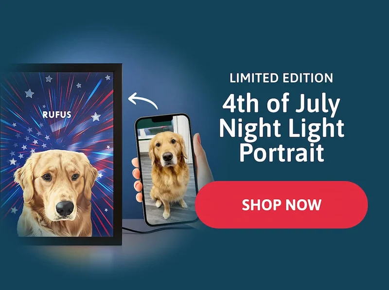 NEW Limited Edition 4th of July Pet Portrait Night Light.