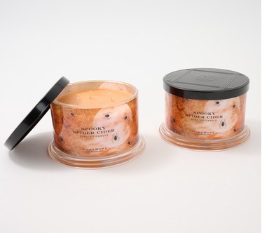 HomeWorx by Slatkin + Co. S/2 Spider Cider 18oz Candles