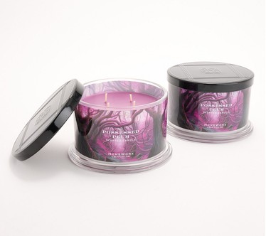 HomeWorx by Slatkin + Co. Set of 2 Possessed Plum 18oz Candles