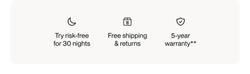 Try risk-free for 30 nights | Free shipping & returns | 5-year warranty