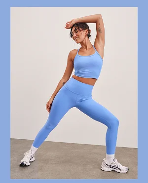 Spacedye Slim Racerback Cropped Tank in Flower Blue Heather