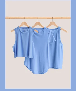 Featherweight Minimal Cropped Tank in Flower Blue