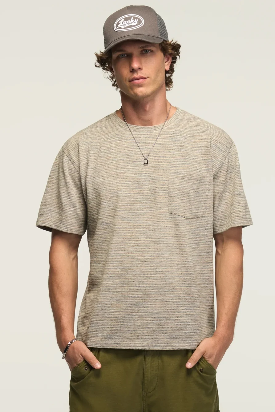 Image of Lucky Brand Spacedye One Pocket Tee - Men's Clothing Tops Shirts Tee Graphic T Shirts