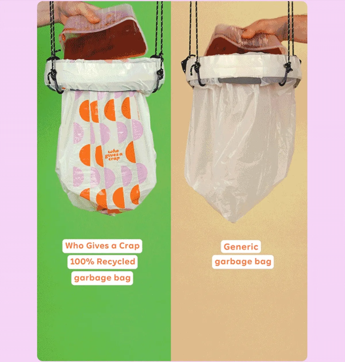 Who Gives a Crap 100% Recycled Trash Bag jelly test