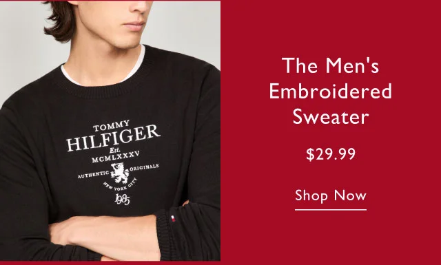 The men's embroidered sweater $29.99 Shop now