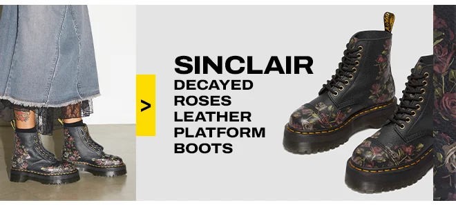 Sinclair Decayed Roses Leather Platform Boots