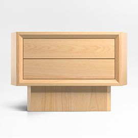 Gather Natural Oak Wood Charging Nightstand