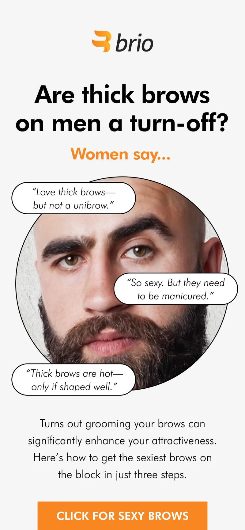 Are thick brows on men a turn-off?
