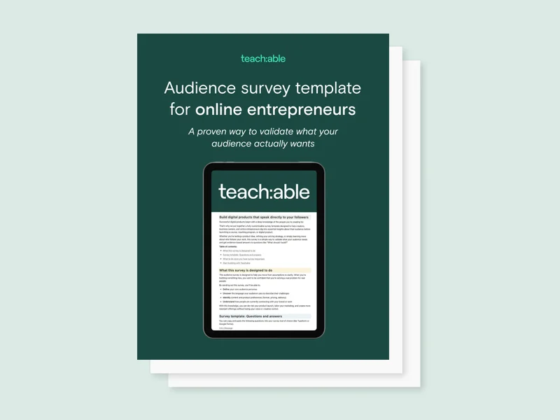 Audience survey template for online entrepreneurs