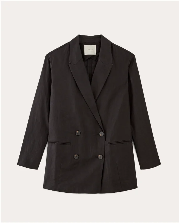 [IMAGE] The Linen Double Breasted Blazer | Black