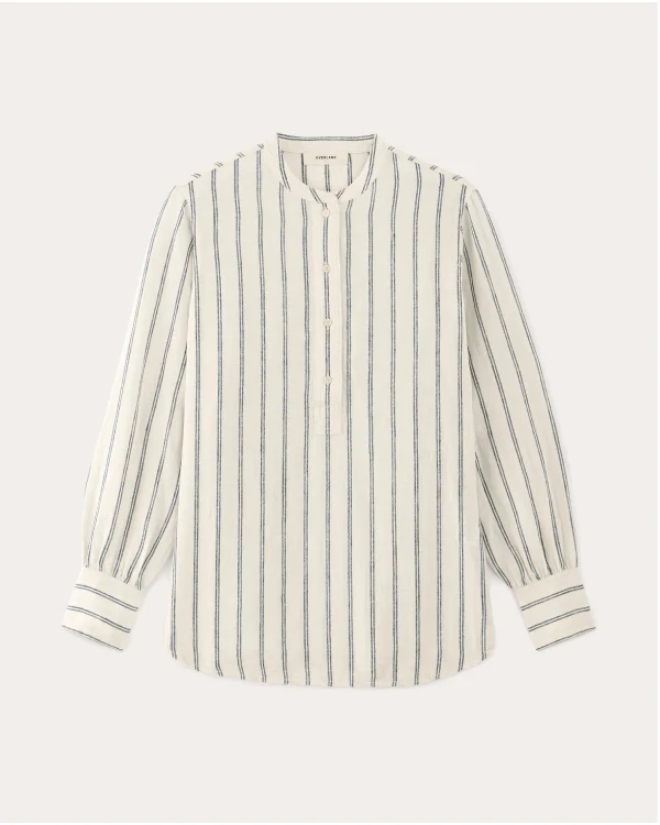 [IMAGE] The Linen Boyfriend Shirt | Bone/Navy